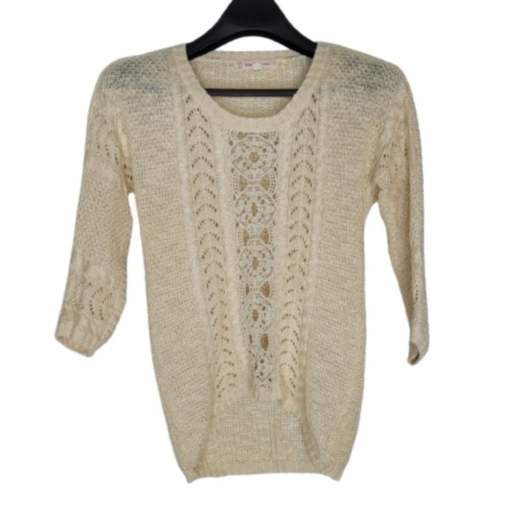 Pink Rose Lace Knit Sweater